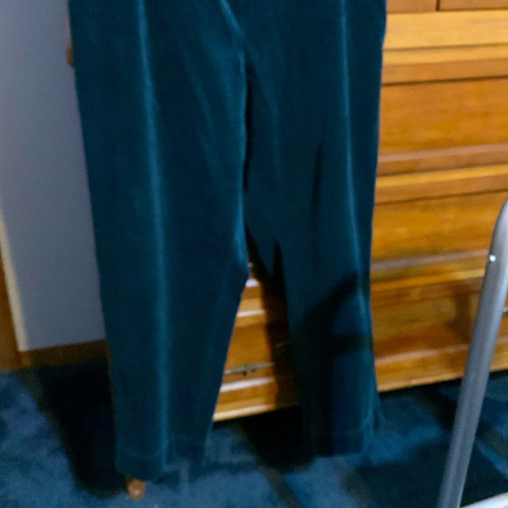 coldwater creek Dark Green velour side zipper.